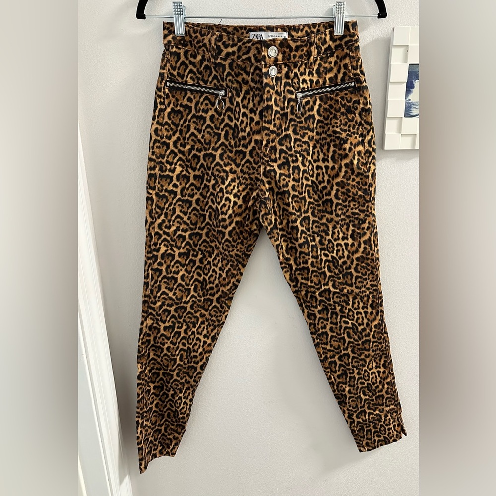 Zara animal print skinny pants